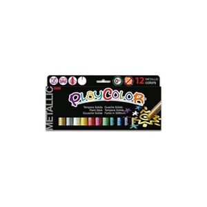 Playcolor Stick de peinture gouache solide 10 g - 12 couleurs assorties - METALLIC ONE - - Publicité