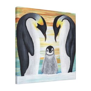 Canevas imprimer Peinture de bébé de la famille Penguin Impression sur toile Roulée Tableau Art Décoration Murale / Sans cadre 40X50cm - Publicité