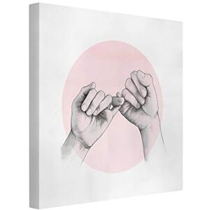 Bilderwelten Impression sur Toile Illustration Hands Friendship Circle Pink White, 80 x 80cm - Publicité