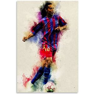 HRTNS Art Peinture sur Toile Affiche Ronaldinho Gaucho Barca pour décoration de Chambre Muralimpression Affiches Photos 23.6"x35.4"(60x90cm) sans Cadre - Publicité