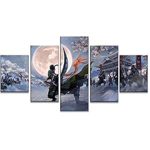 ZHRMGHG 5 Pièce De Peinture sur Toile Affiche D'Animation Roronoa Zoro Poster HD Affiches Et Impressions Peinture sur Toile pour Le Salon 150×80Cm, Zoro5 avec Cadre - Publicité