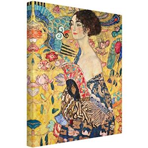 Bilderwelten Impression sur Toile Gustav Klimt Lady with Fan Tableau Déco, 160 x 120cm - Publicité