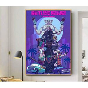 JYSHC Peinture sur Toile Miami Hotline Jeu Mur Art Photo Salon Décoration Affiche Tx70Rw 40X60Cm sans Cadre - Publicité