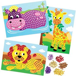 Baker Ross Kits d'Illustrations animaux de la jungle en sequins (Paquet de 4) Loisirs créatifs à thème pour enfants - Publicité