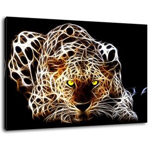 Stil.Zeit Dark 3D Leopard se cache Format: 80x60 cm peinture sur toile couverts, énorme XXL Photos pleinement et complètement encadrée avec civière, art impression sur murale avec cadre, moins cher que la peinture ou de l'image, aucune affiche ou un poste - Publicité