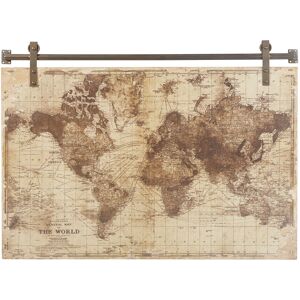 Maisons du Monde Déco murale imprimé carte du monde vieilli 121x91