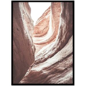 Momark Affiche avec cadre noir - Couches de roches rouges - 50x70