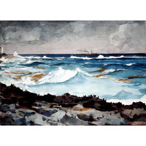 Legendarte Tableau Le Littoral et le Surf Winslow Homer 80x110cm