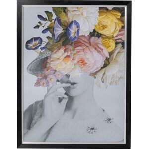 Kare Design Affiche encadrée femme fleurs pastel 117x152