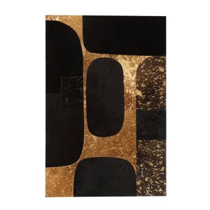Meubles & Design Tableau moderne en cuir 60x90cm noir et doré