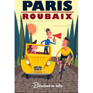 Hexoa Tableau course paris - roubaix imprime sur toile 80x120cm