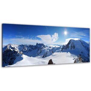 Hexoa Tableau panorama du mont blanc imprime sur toile 100x40cm