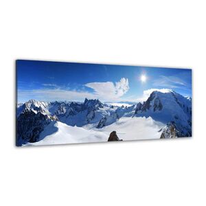 Hexoa Tableau panorama du mont blanc imprime sur toile 120x50cm