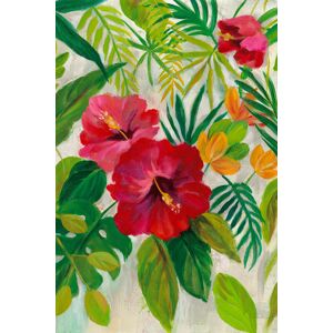 Hexoa Tableau Hibiscus des tropiques imprime sur toile 80x120cm