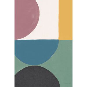 Hexoa Tableau Retro coloré v imprimé sur toile 60x90cm