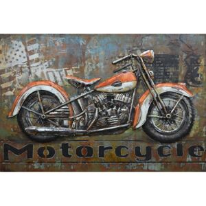 DECO-MURALE.shop Tableau relief en métal harley knucklehead 120x80