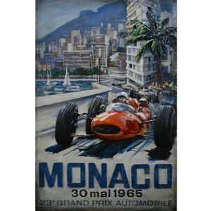 DECO-MURALE.shop Tableau relief en métal grand prix monaco 120x80