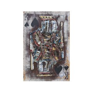 DECO-MURALE.shop Tableau relief en métal carte roi de pique 80x60