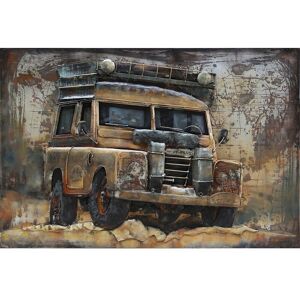 DECO-MURALE.shop Tableau relief en métal land rover 120x80