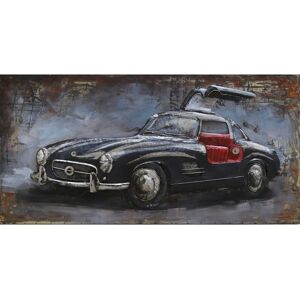 DECO-MURALE.shop Tableau relief en metal mercedes noire 120x60