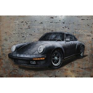 DECO-MURALE.shop Tableau relief en métal porsche 911 modèle g 120x80