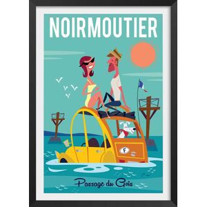 Hexoa Affiche Noirmoutier avec cadre noir 60x90cm