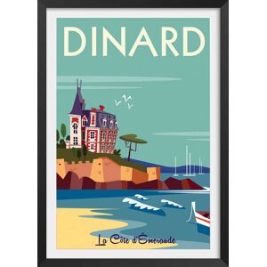 Hexoa Affiche voyage à dinard avec cadre noir 60x90cm