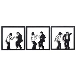 Harmonie design Déco murale la danse en métal noir 120x40 cm