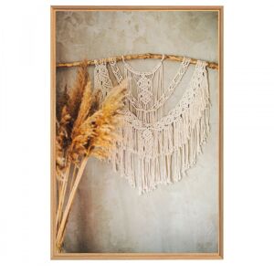 Ceanothe Tableau mural mat encadre pampa & macrame 65x97 cm