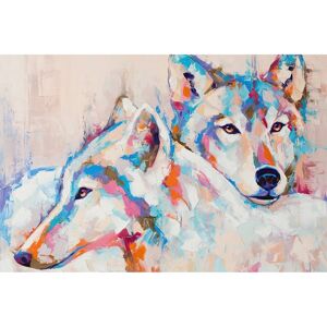 Ceanothe Tableau sur verre peinture de loups 45x65 cm