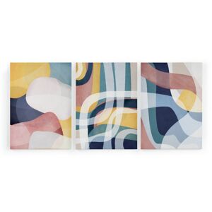 Surdic Set 3 Peintures sur toile 60x40 imprime HD Couleurs geometriques