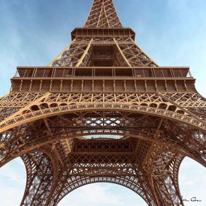 Ceanothe Tableau sur verre synthétique Tour Eiffel Paris 90x90 cm