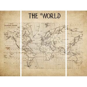 Ceanothe Triptyque sur toile world map 125x97 cm