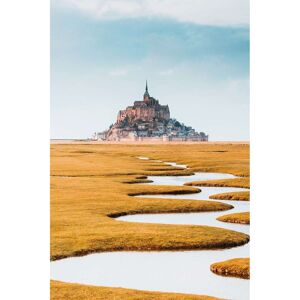 Ceanothe Tableau sur toile baie Mont-Saint-Michel 65x97 cm