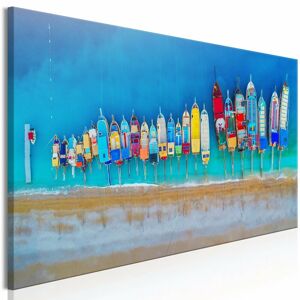 Artgeist Tableau bateaux colorés étroits 150 x 50 cm - Publicité