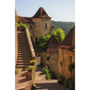 Ceanothe Tableau sur toile village vallee du cele 65x97 cm