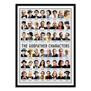 Wall Editions Affiche 50x70 cm et cadre noir - The Godfather Characters - Olivier B