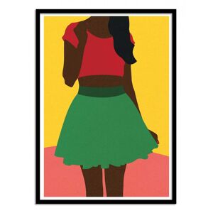 Wall Editions Affiche 50x70 cm et cadre noir - Girl withtop and skirt - Rosi Feist - Publicité