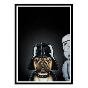 Wall Editions Affiche 50x70 cm et cadre noir - Dog Vador - Alexandre Granger