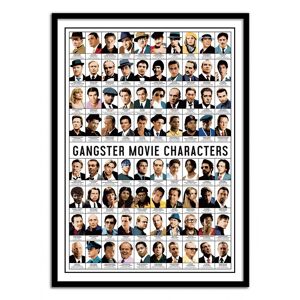Wall Editions Affiche 50x70 cm et cadre noir - Gangster Movie characters - Olivier
