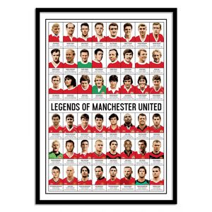 Wall Editions Affiche 50x70 cm et cadre noir - Legends of Manchester United - Olivi