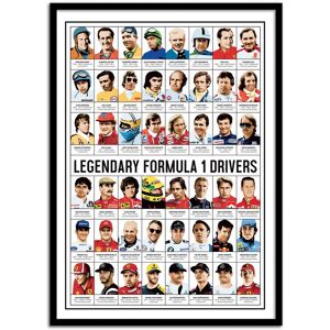 Wall Editions Affiche 50x70 cm et cadre noir - Legendary Formula 1 Drivers - Olivie