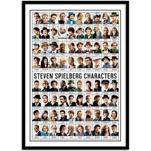 Wall Editions Affiche 50x70 cm et cadre noir - Steven Spielberg characters - Olivie