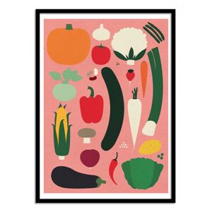 Wall Editions Affiche 50x70 cm et cadre noir - Thanksgiving old pink - Rosi Feist