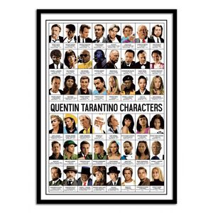 Wall Editions Affiche 50x70 cm et cadre noir - Quentin Tarantino characters - Olivi