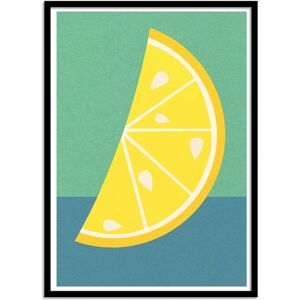 Wall Editions Affiche 50x70 cm et cadre noir - Lemon Slice - Rosi Feist