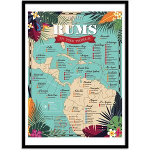 Wall Editions Affiche 50x70 cm et cadre noir - Best rums in the world - Frog Poster - Publicité