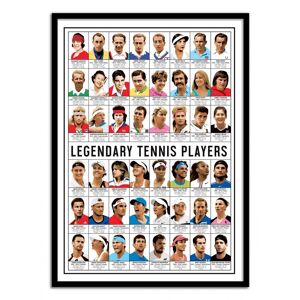 Wall Editions Affiche 50x70 cm et cadre noir - Legendary Tennis Players - Olivier B