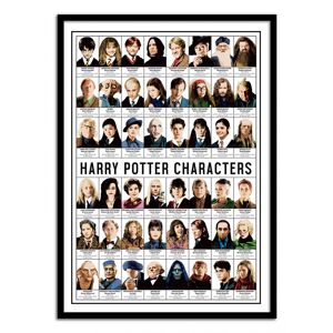 Wall Editions Affiche 50x70 cm et cadre noir - Harry Potter Characters - Olivier Bo - Publicité