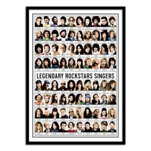 Wall Editions Affiche 50x70 cm et cadre noir - Legendary Rockstars Singers - Olivie